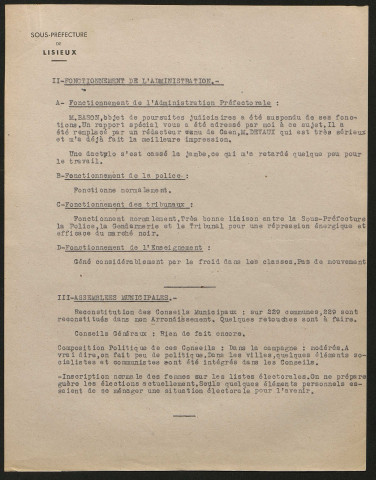 Rapports non datés, dont un incomplet, pour 1945