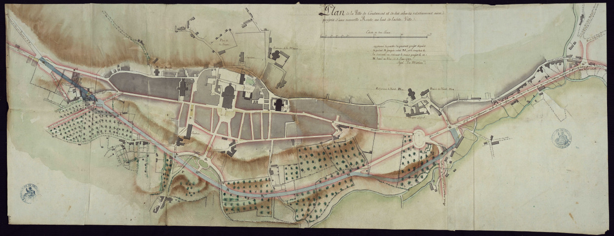 Plan de la ville de Coutances et ses abords