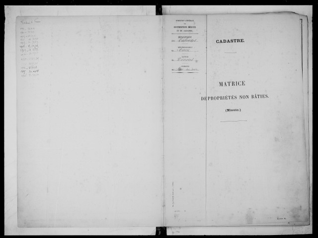 matrice cadastrale des propriétés non bâties, 1913-1936, 1er vol. (folios 1-500)