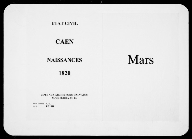 Mars-décembre 1820