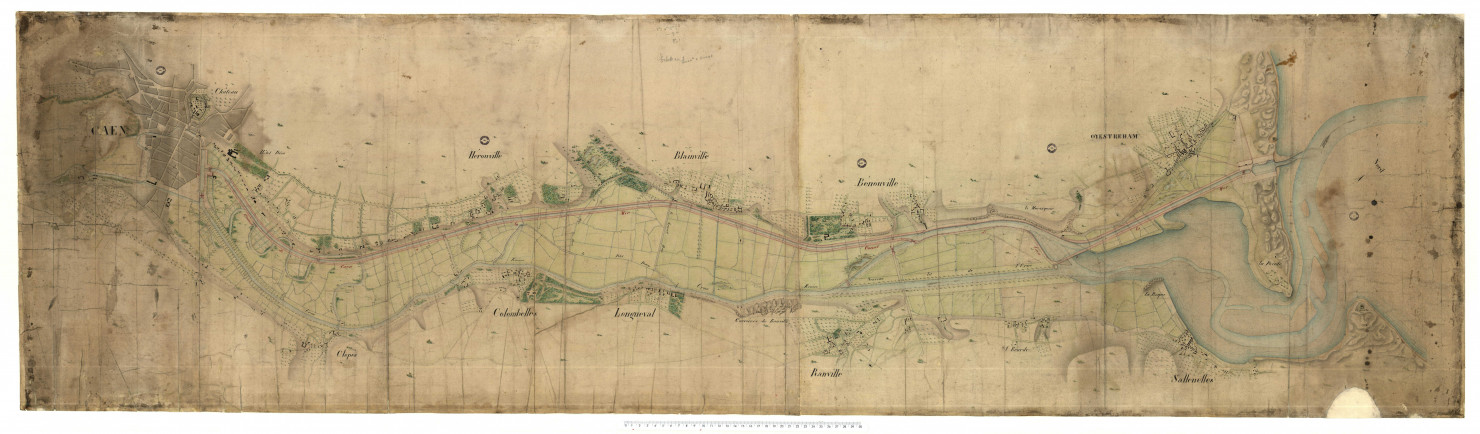 Plan du canal de Caen à la mer