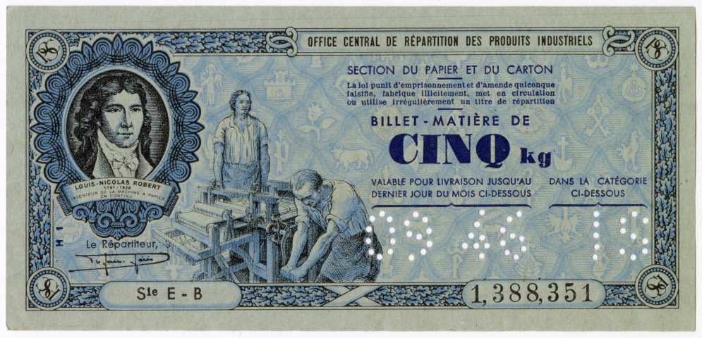 Répartition de papier ; articles écoliers et de bureau et des produits industriels