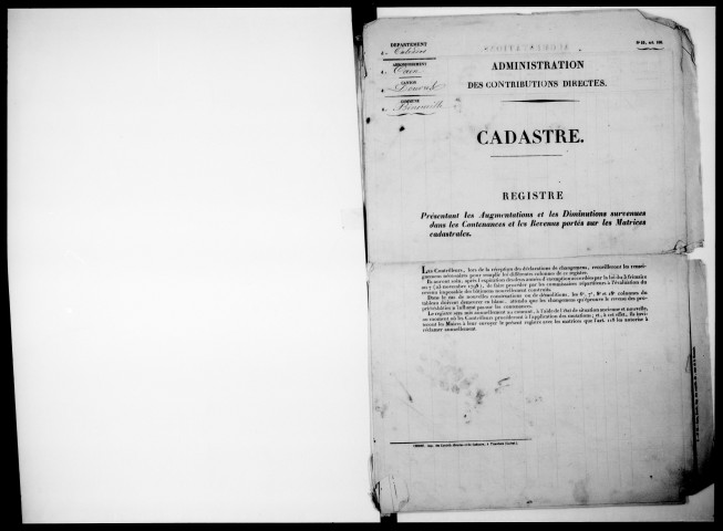 matrice cadastrale des propriétés foncières (bâties et non bâties), 1823-1913, 1er vol. (folios 1-283)