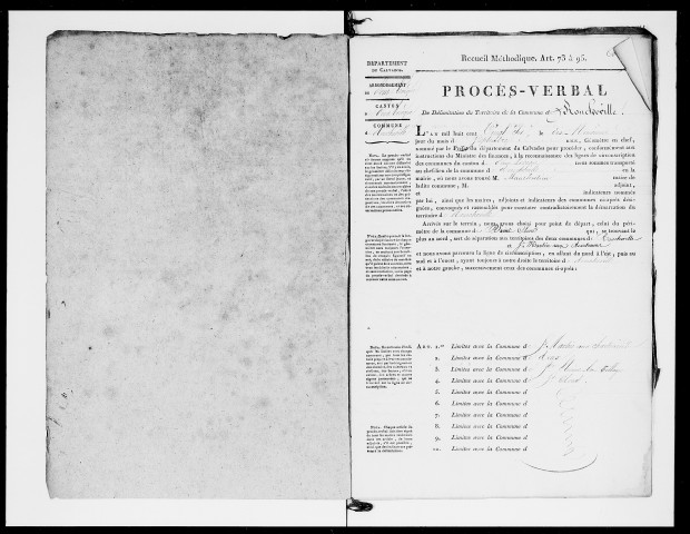 Commune de Roncheville : procès-verbal de délimitation du territoire.