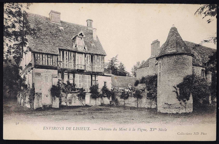 Monteille : Le Manoir (XVIe siècle) (n°1 à 2) Château du Mont-à-la-Vigne, XVe siècle (n°3 à 4)
