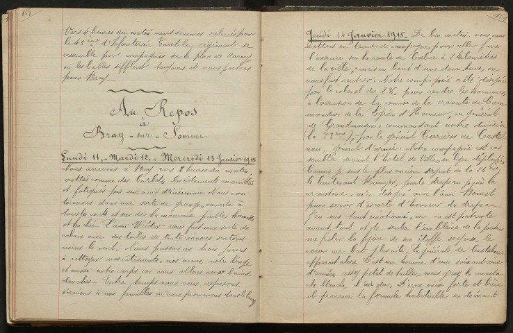 Carnet de campagne du sergent Flambard, janvier 1915