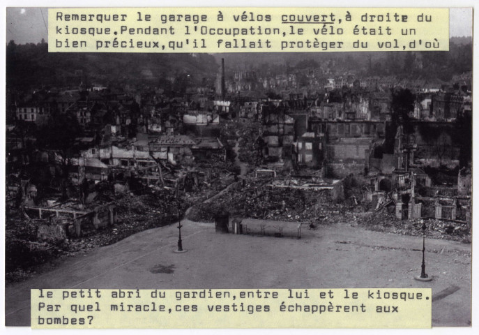 Lisieux en ruines après les bombardements