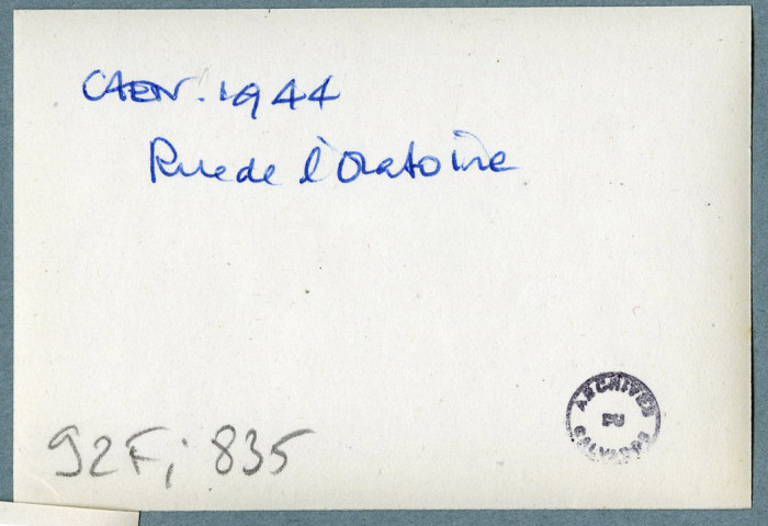 Rue de l'Oratoire : ruines