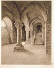 Le Mont-St-Michel : salle des voûtes. Par H. Voisin.