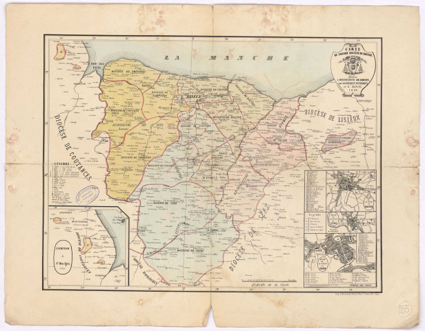 Carte de l'ancien diocèse de Bayeux. A. G. Lavalley, Duperroux et G. Mancel
