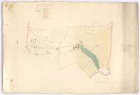 Plan d'une ferme et de ses terres situées dans la commune de Périers-sur-Dan.