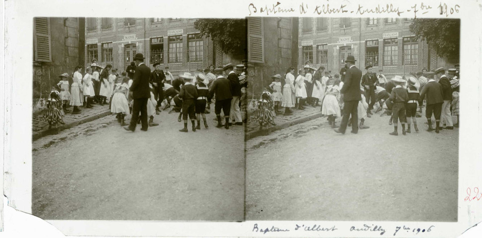 L'église d'Andilly et le baptême d'Albert Pinet (fils) en septembre 1906 (photos n°35 ; 42 à 45)