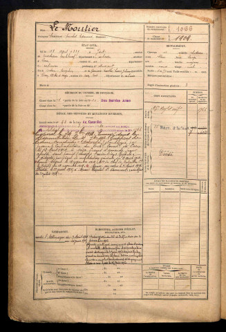 Le Moutier, Maurice Michel Edmond