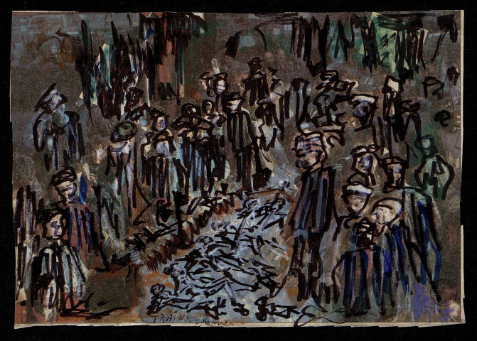 Les fosses communes (dessins n°179 à 182)