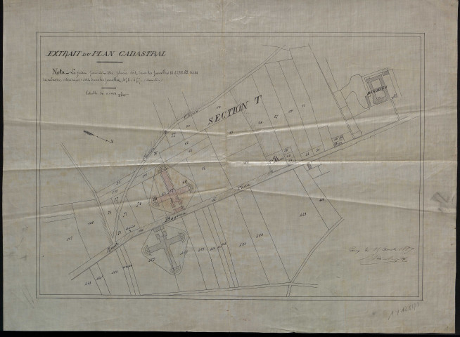 5 extraits du plan cadastral pour acquisition de terrains