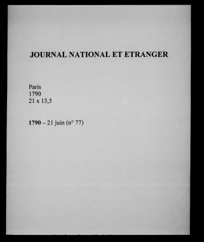 Journal national et étranger