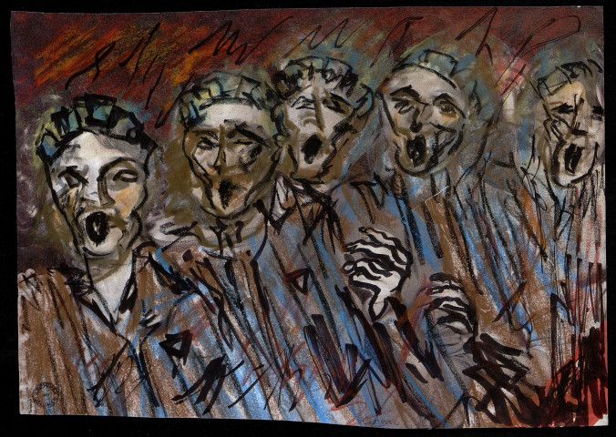 Déportés hurlant prisonniers du Cap Arnoca (dessin n°51)