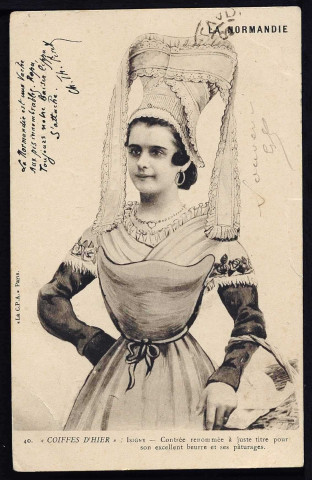 Coiffes et costumes traditionnels normands (cartes postales n°185 à 188, 251)