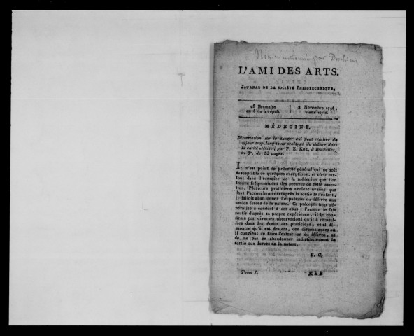 Ami des arts, journal de la Société Philotechnique (L')