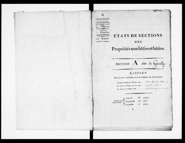 état de section (1824)