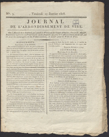 Journal de l'Arrondissement de Vire