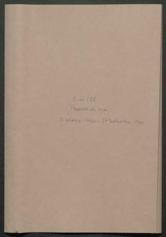 3 octobre 1744-27 septembre 1750