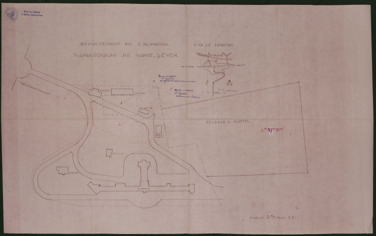 Plan comptable : maternité départementale de Bénouville, sanatorium de Saint-Sever-Calvados, aérium de Graye-sur-Mer, cantine de la préfecture