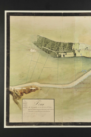 Partie de la rivière dont le lit doit être changé pour faire passer le canal maritime de Caen à la mer aux pieds des falaises de Bénouville