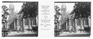 Eglise Saint-Pierre et rue Saint-Pierre à Caen vers 1900