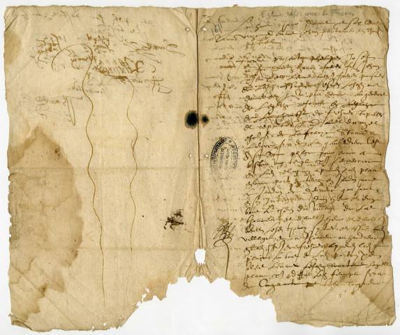 Donation par Philippe, Joseph et Pierre Thoury, frères, fils de Jean Thoury, au général de l'église réformée de Fresnes, d'un emplacement nommé "le jardin de derrière" pour y construire un temple (8 avril 1611)