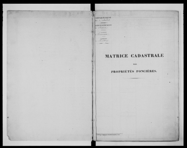 matrice cadastrale des propriétés foncières (bâties et non bâties)