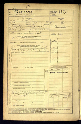 Yzembar, Théophile Ernest Joseph