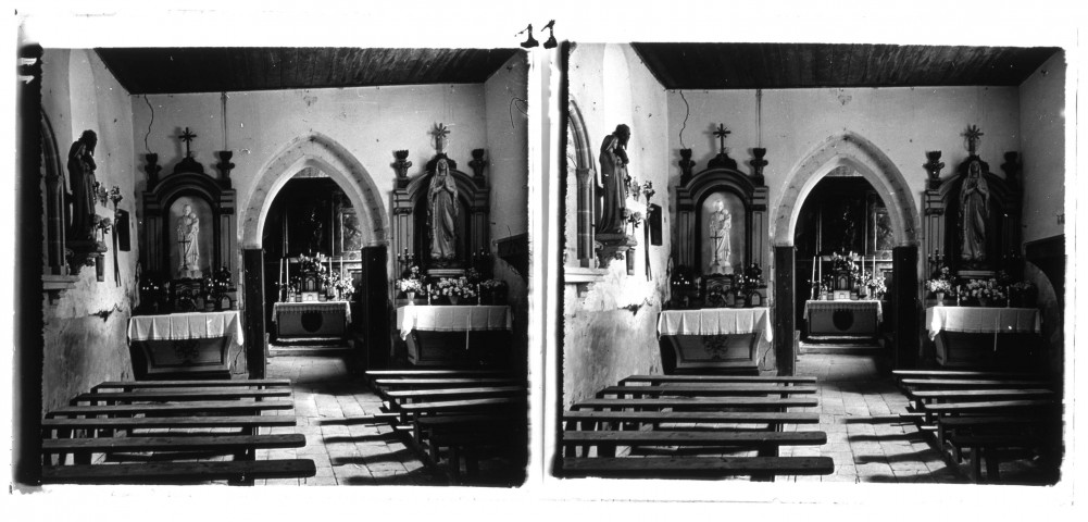 Photographies de l'église d'Etavaux, du Val de Longueval et de l'église de Ranville.