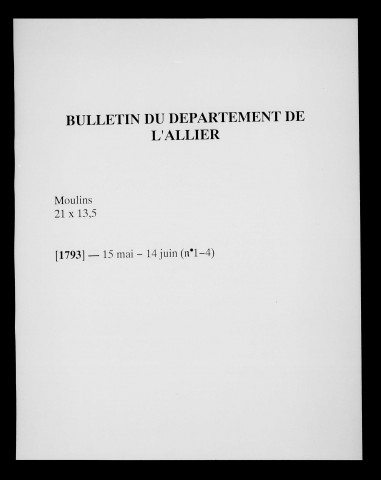 Bulletin du département de l'Allier