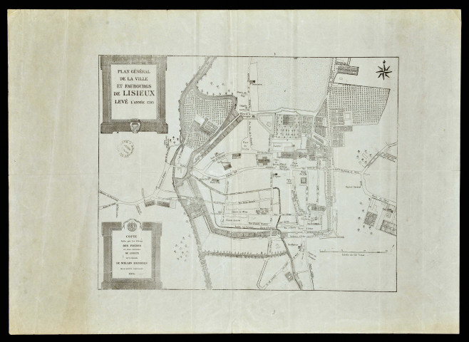 Lisieux : copie du plan général de la ville et faubourgs de Lisieux levé en 1785