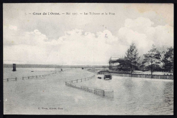 Inondation, hippodrome de Caen en 1907, AD14, 18Fi/19