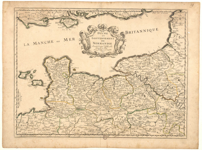Carte du duché et gouvernement de Normandie. Nicolas Sanson d'Abbeville