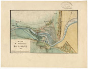Rectification du cours : plans de l'embouchure de l'Orne vers 1830