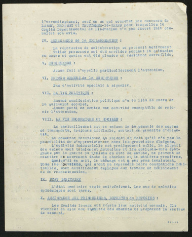 Rapport du 19 décembre 1944