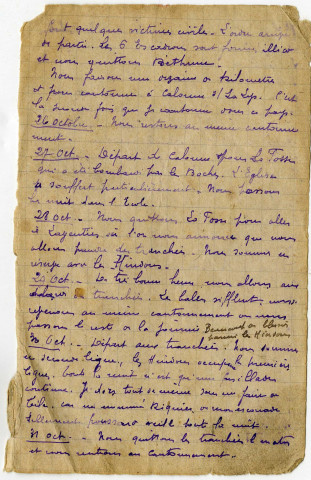 Extraits du journal de guerre de Sylvain Ramette