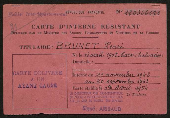 Internés résistants : cartes