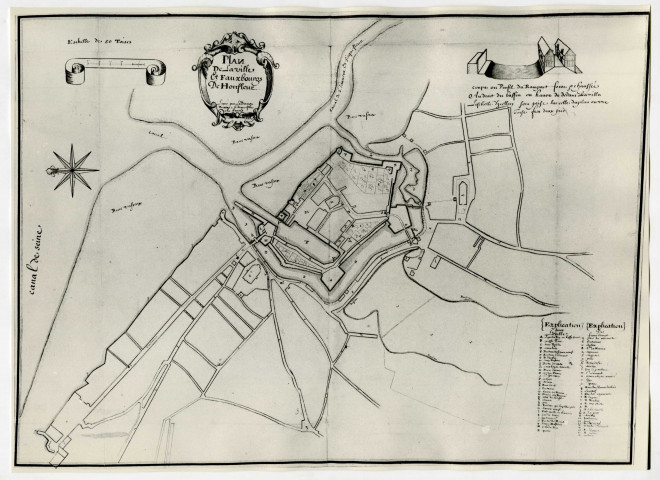 Plan de la ville et fauxbourgs de Honfleur. Levé par LE BOCAGE-BOISSAGE, hydrographe du roi (Bibliothèque nationale).