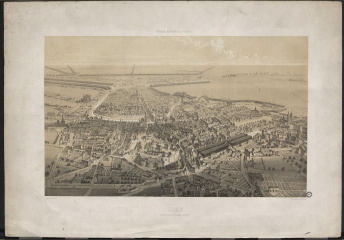 Caen. Vue prise du Moulin au Roy (Voyage aérien en France -30). Par Léon Auguste Asselineau