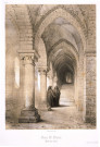 Mont St Michel : salle des voûtes, les gros piliers. Par G. Bouet
