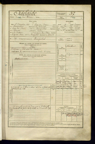 Adelaïde, Armand Louis Urbain