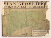 Abbaye St-Etienne de Caen : plan géométrique des prés d'Aune et de leur distribution.