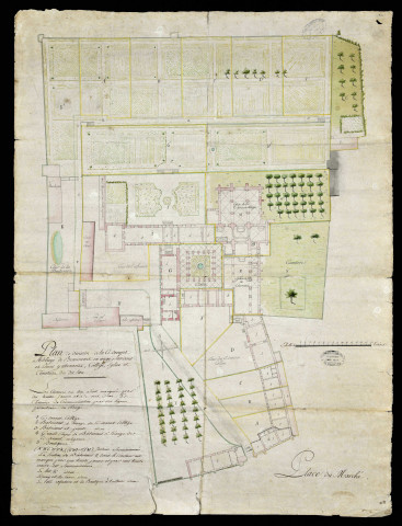 Prieuré de Beaumont-en-Auge (plan, an V ; mobilier)