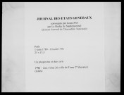 Journal des Etats Généraux convoqués par Louis XVI