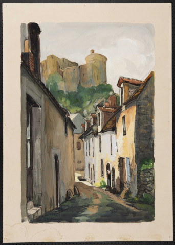 Falaise : La Roche et la rue des Cordeliers, par Henri Dannet