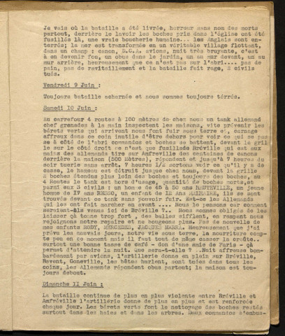 Récit du débarquement du 6 juin au 16 septembre 1944 des troupes anglaises par Jeanne Lucas